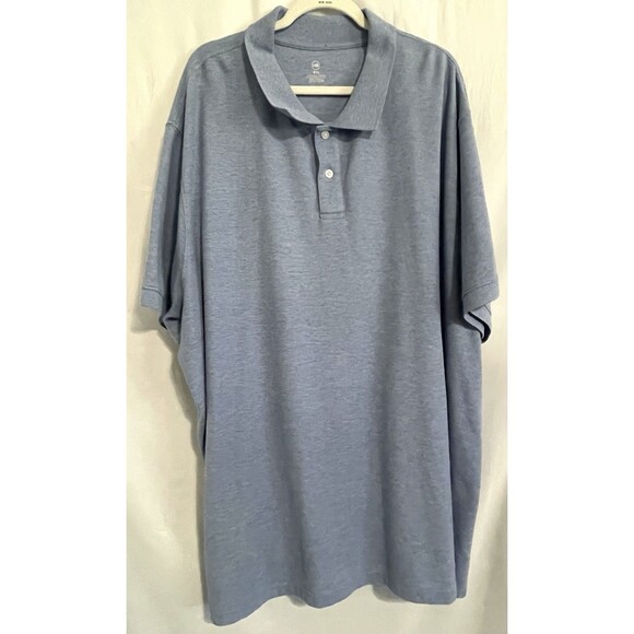 HB Harbor Bay Polo Short Sleeve Collared Button Neck Blue Gray Men’s Size 5XL - Picture 1 of 6